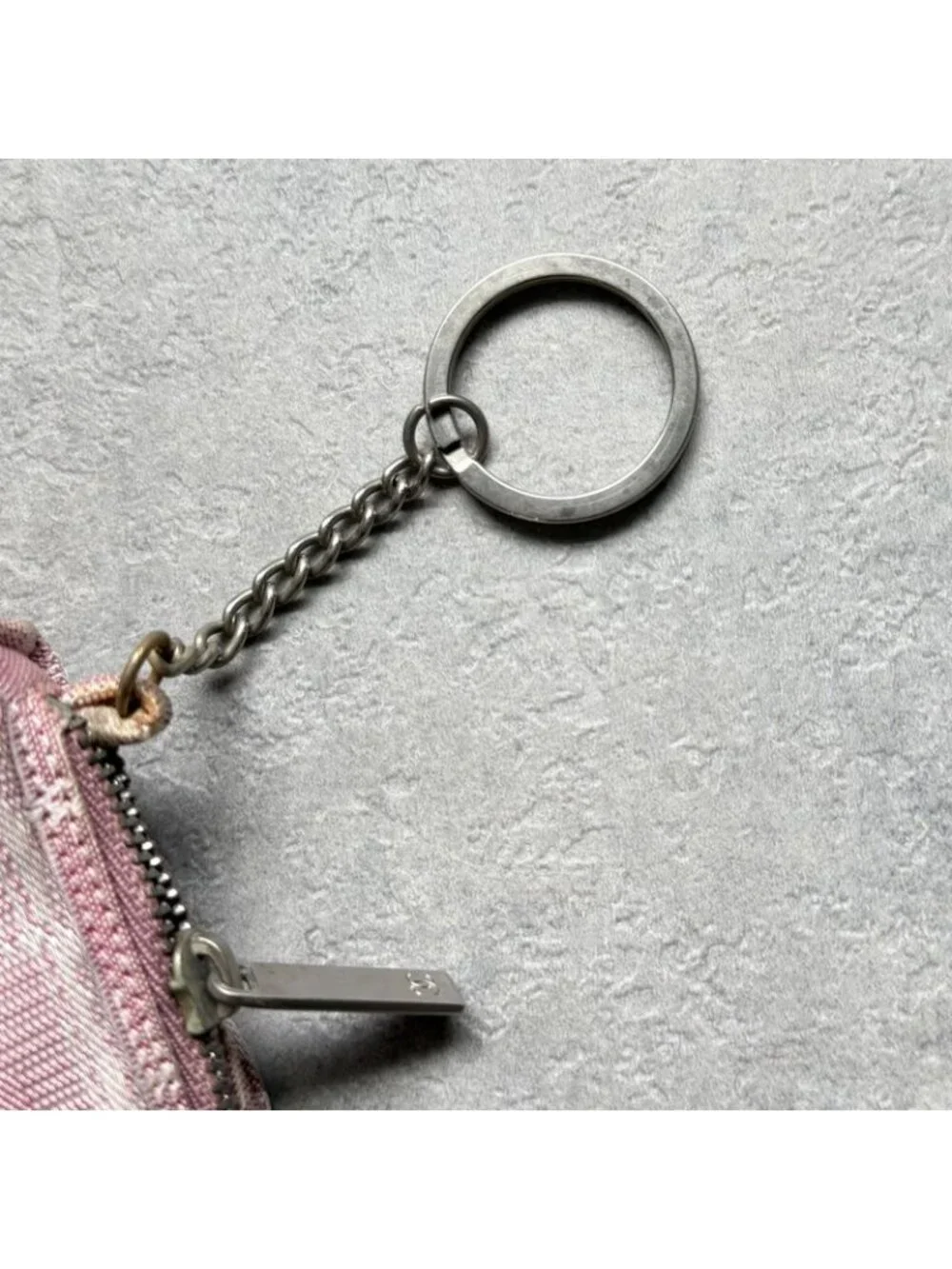 Chanel New Travel Line Coin Case Ring Mini Pouch Canvas Pink Coco